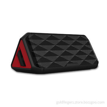 Triangle rubber finished NFC Bluetooth speaker, 3W x 2 /1000mAh lithium battery/handsfree with mic